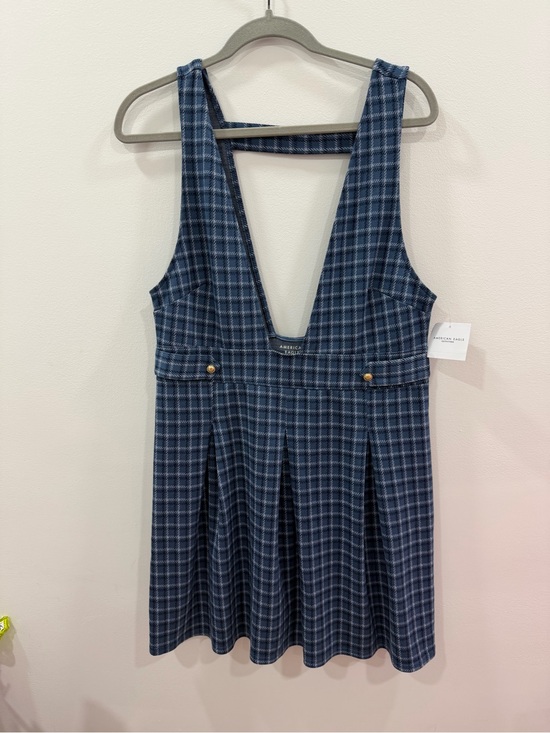 American Eagle Outfitters Dresses & Skirts - AEO Plaid Indigo Pinafore Mini Dress - Women size Large new